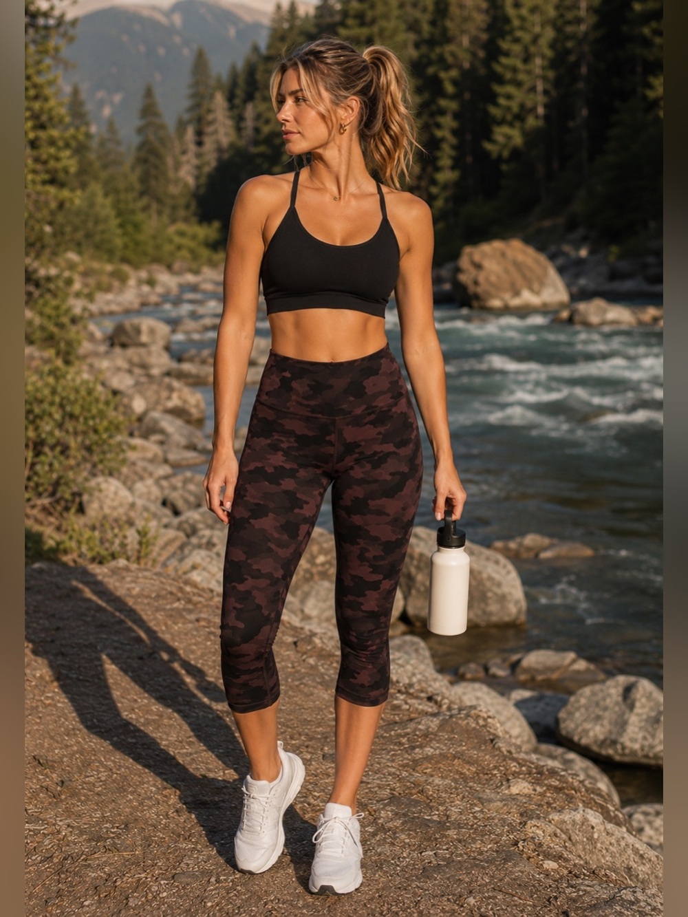 💙 Lululemon - Camo High-Rise Capri Leggings - Wonder Under - 21 Inches Sz6